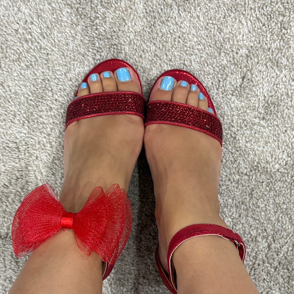 Dream Pairs Sparkling Red Kids Sandals